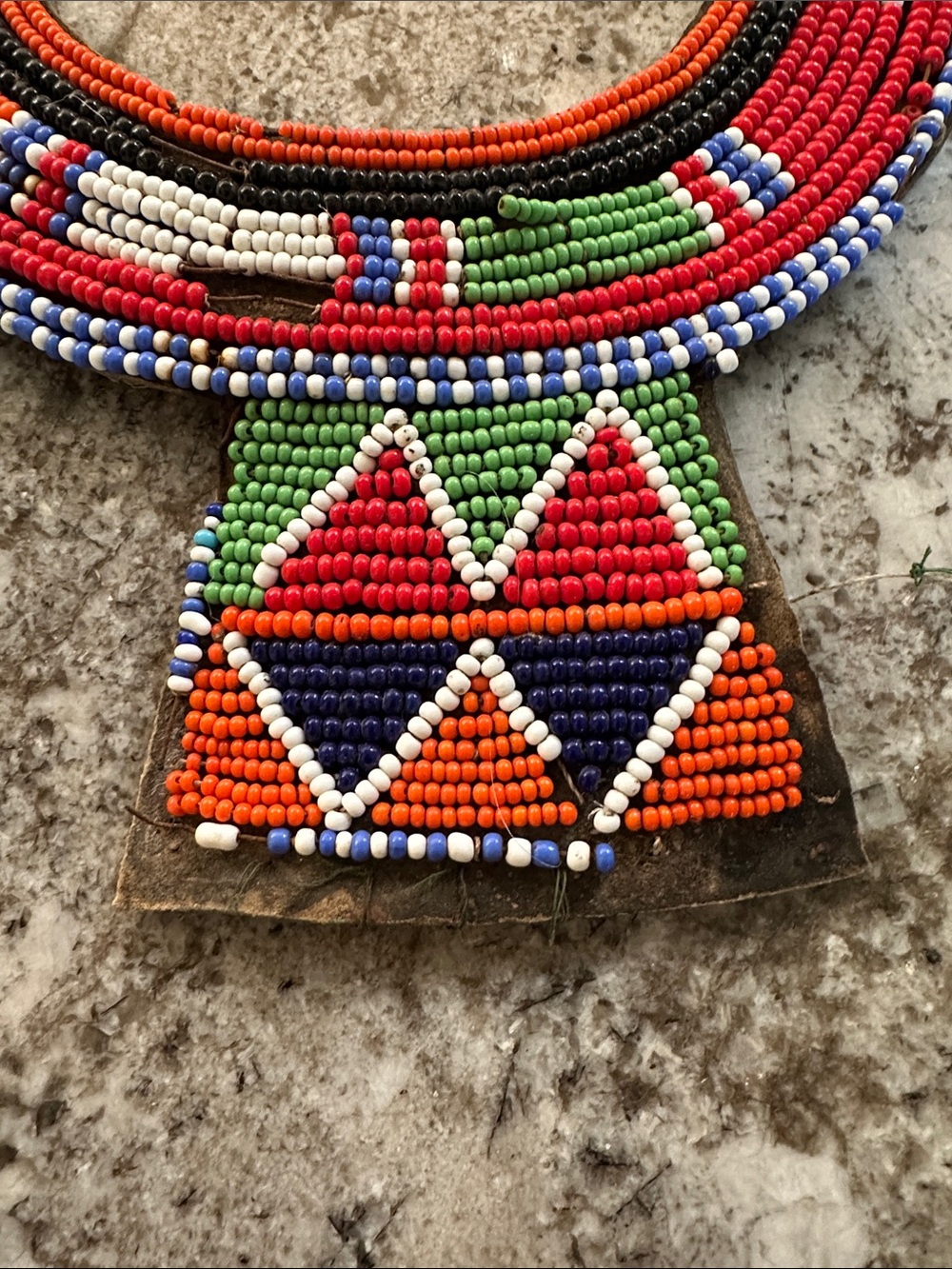 Hand Made African Beaded Necklace by Masai Tribe - Picture 3 of 4